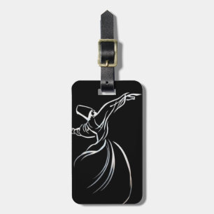 Derbische Linie Zeichnend Kalligrapie-Stil in Weiß Gepäckanhänger