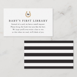 Derby Baby Shower Book Request Baby's 1st Library Begleitkarte
