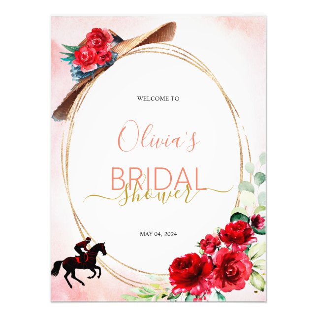 Derby Brautparty Begrüßungszeichen Fotodruck (Vorne)