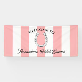 Derby Brautparty Pink Stripes Horseshoe Willkommen Banner