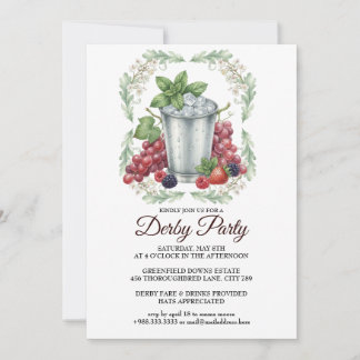 Derby Day Mint Julep Horse Race Party Invitation Einladung