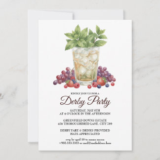 Derby Day Mint Julep Horse Race Party Invitation Einladung
