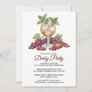 Derby Day Mint Julep Horse Race Party Invitation Einladung