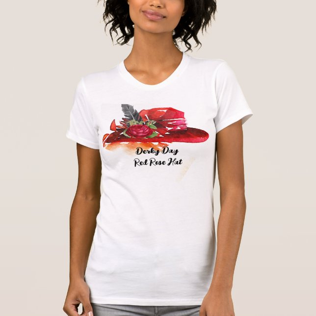 Derby Day Rote Rose Hat T - Shirt (Vorderseite)