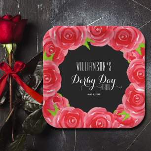 Derby Day Rote Rosen Pappteller