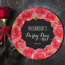 Derby Day Rote Rosen Pappteller