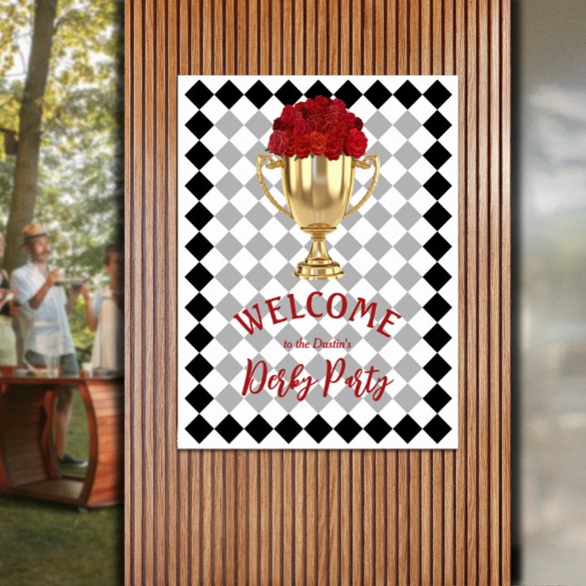 Derby Day Trophy und Rose Willkommen Poster (Derby Day trophy and roses Welcome poster - INSTANT DOWNLOAD and/or PRINTED)