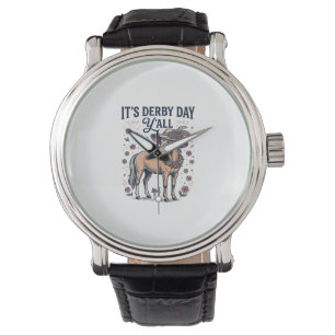 Derby Day Y'all Pferd Blumenhut Armbanduhr