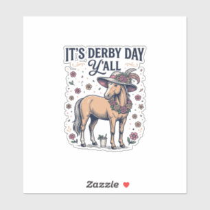Derby Day Y'all Pferd Blumenhut Aufkleber