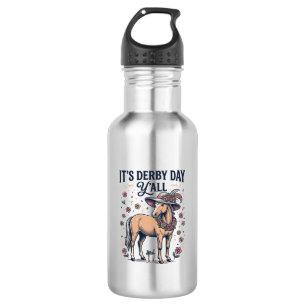 Derby Day Y'all Pferd Blumenhut Edelstahlflasche