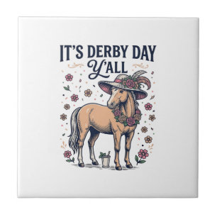 Derby Day Y'all Pferd Blumenhut Fliese