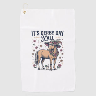 Derby Day Y'all Pferd Blumenhut Golfhandtuch