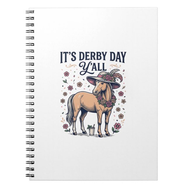 Derby Day Y'all Pferde-Blumenhut Notizblock (Vorderseite)