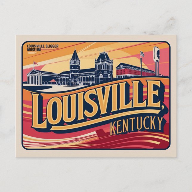 Derby Days & Retro Rays Vintag Louisville Postkarte (Vorderseite)
