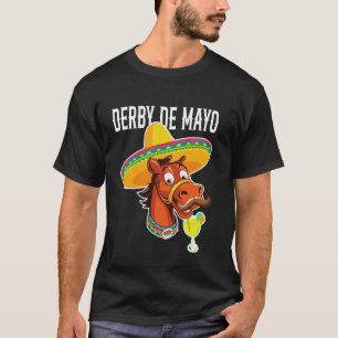 Derby de Mayo Lustiges Pferd Sombrero Hut auf Derb T-Shirt