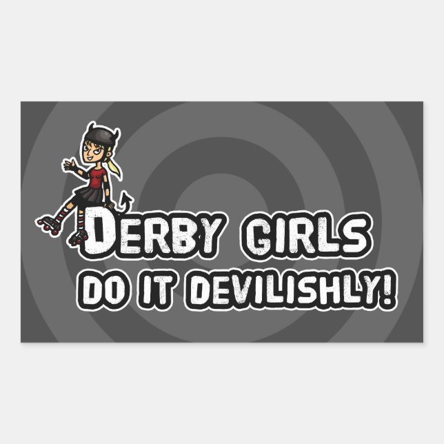 Derby Girl macht es teuflisch Rechteckiger Aufkleber (Vorderseite)
