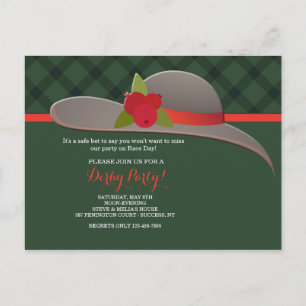 Derby Hat Post Card Einladungspostkarte