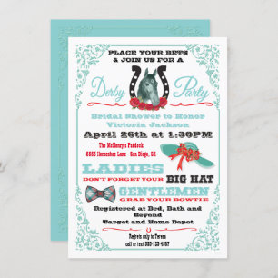 Derby Horse Racing Bridal Einladungen