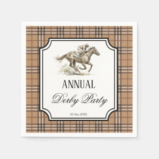 Derby horse racing party elegant gingham serviette