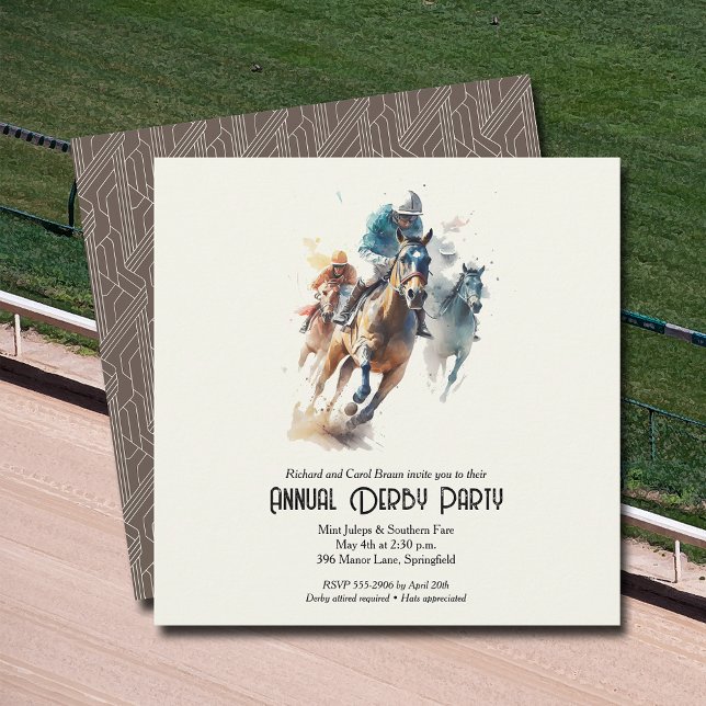 Derby Horses and Jockeys Party Einladung (Racehorses and Jockeys Derby Party Invitations - INSTANT DOWNLOAD and/or PRINTED or both!)