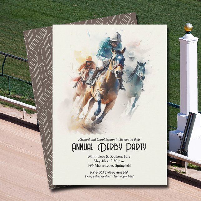 Derby Horses and Jockeys Party Einladung (Racehorses and Jockeys Derby Party Invitations - INSTANT DOWNLOAD and/or PRINTED or both!)