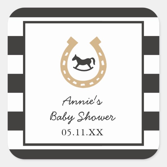 Derby Horseshoe Baby Shower Personalisiert Sticker (Vorderseite)