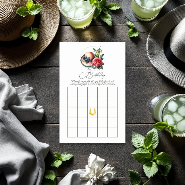 Derby Inspiriert Brautparty Bingo Game (Derby-Inspired Bridal Shower Bingo Game)