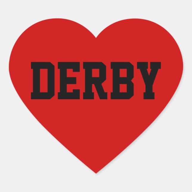 Derby Liebe Herz-Aufkleber (Vorderseite)