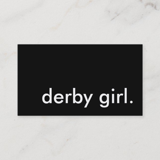 Derby-Mädchen. Visitenkarte (Vorderseite)