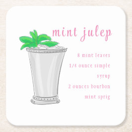 Derby Mint Julep Bar Rezept Preppy Rechteckiger Pappuntersetzer