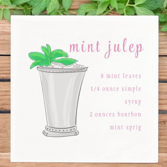 Derby Mint Julep Bar Rezept Serviette (Von Creator hochgeladen)
