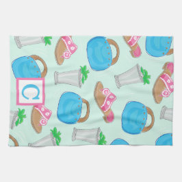 Derby Mint Julep Preppy Monogram Geschirrtuch