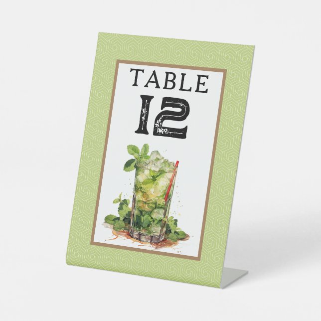 Derby Mint Julep Tischnummer Sockelschild (Vorderseite)