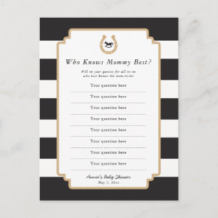 Derby Mommy Quiz Spring Baby Showgame Card Einladungspostkarte