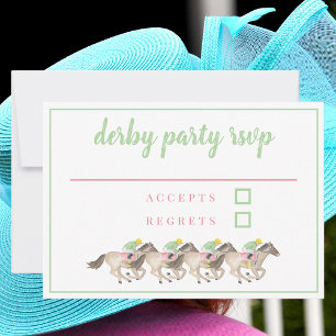 Derby-Party-Aquarell-Jockeys Pferderennen RSVP Karte
