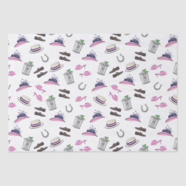 Derby Party Attire Mint Julep Horseshoe Seidenpapier (Vorderseite)