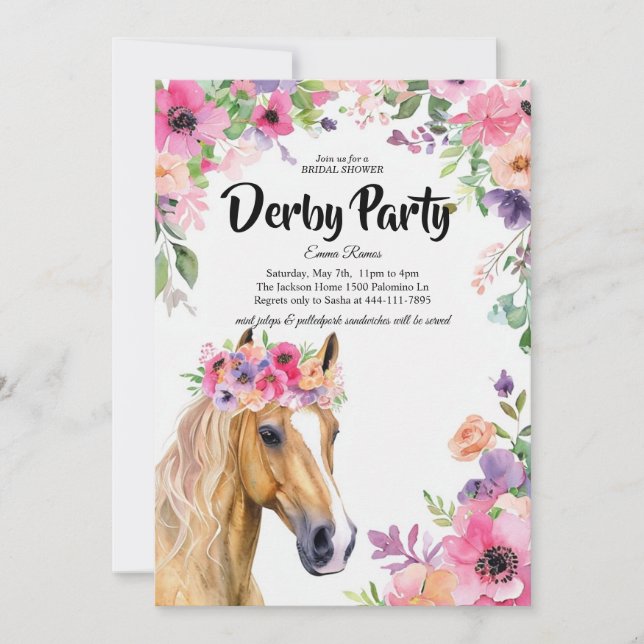 Derby-Party-Brautjunggesellinnenabschiedseinladung Einladung (Vorderseite)