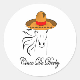 Derby Party Cinco De Mayo Racing Sombrero Runder Aufkleber