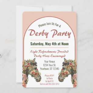 Derby Party Floral Race Race Arch Einladung