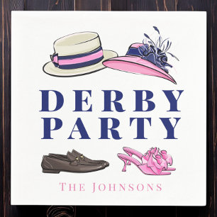 Derby-Party-Hüte Schuhe Mode Preppy Navy Serviette