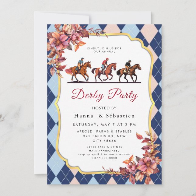 Derby Party Invitation Einladung (Vorderseite)
