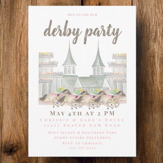 Derby Party mit Jockeys und Iconic Twin Spires Einladung