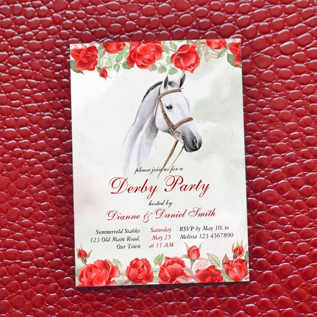 Derby Party, Pferd, elegantes Reitsport-Party Einladung (Von Creator hochgeladen)