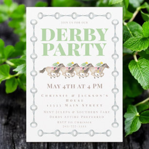 Derby Party Pferde Racing Wasserfarbe Einladung