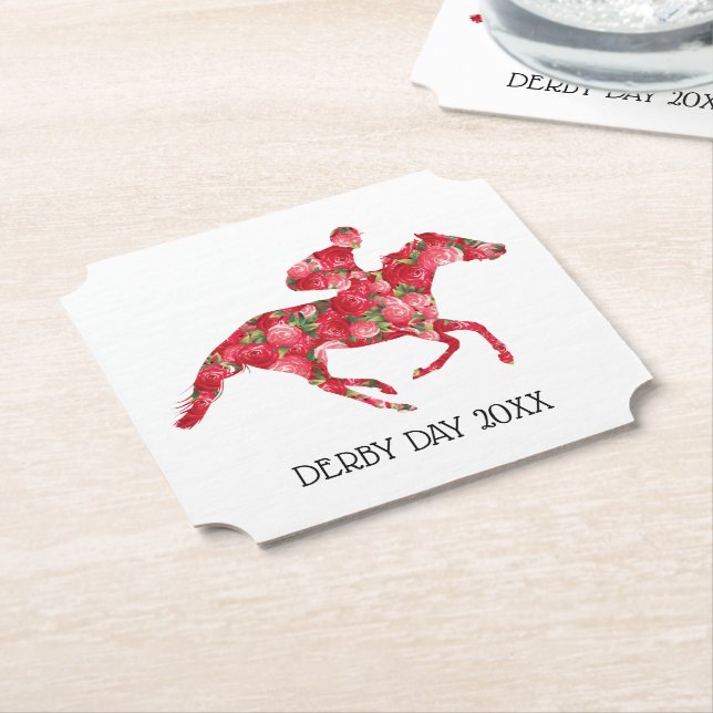 Derby Party Racehorse und Rose Untersetzer (angewinkelt)