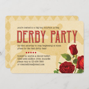 Derby Party Rote Rosen und Racehorse Einladung