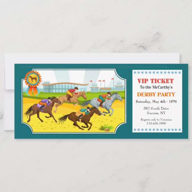 Derby Party Ticket Einladung (Vorderseite)