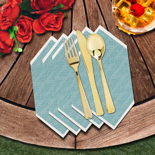 Derby Party Türkis und Elfenbein Serviette (Derby Party Turquoise and Ivory Luncheon Napkins)