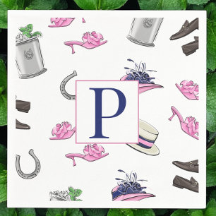 Derby Pferderennen auf Horseshoe Julep Monogram Serviette