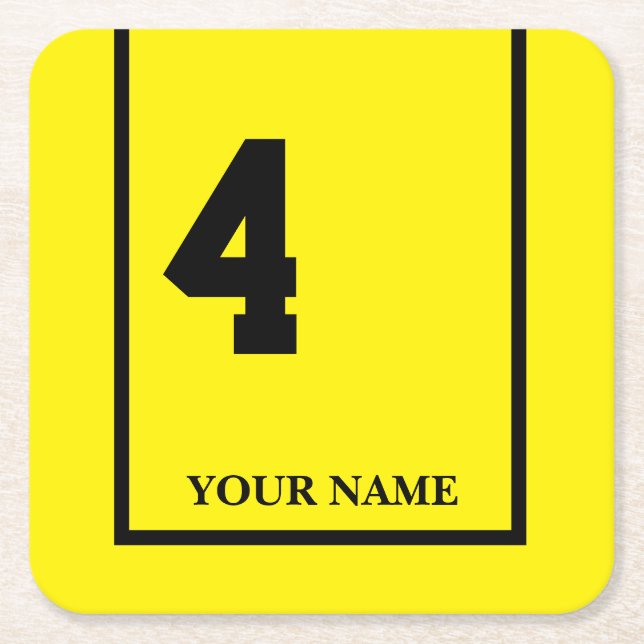 Derby Pferderennen Gelb 4 Personalisiert Rechteckiger Pappuntersetzer (Vorderseite)